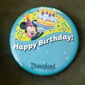 Disneyland Resort Happy Birthday Button - Blue